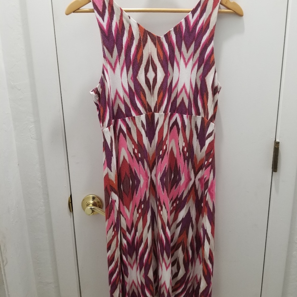 Athleta Sleeveless Dress Size Medium colorful. midi - Picture 2 of 6